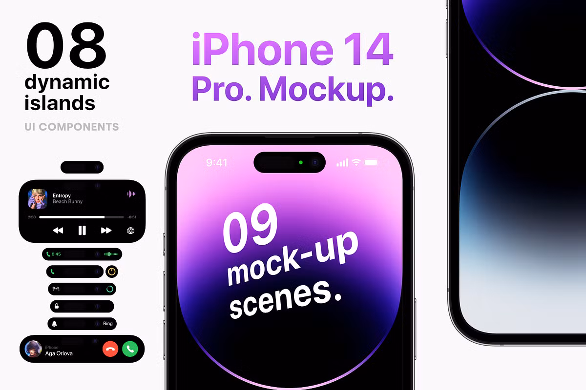 iPhone 14 Pro Mockup Dynamic Islands
